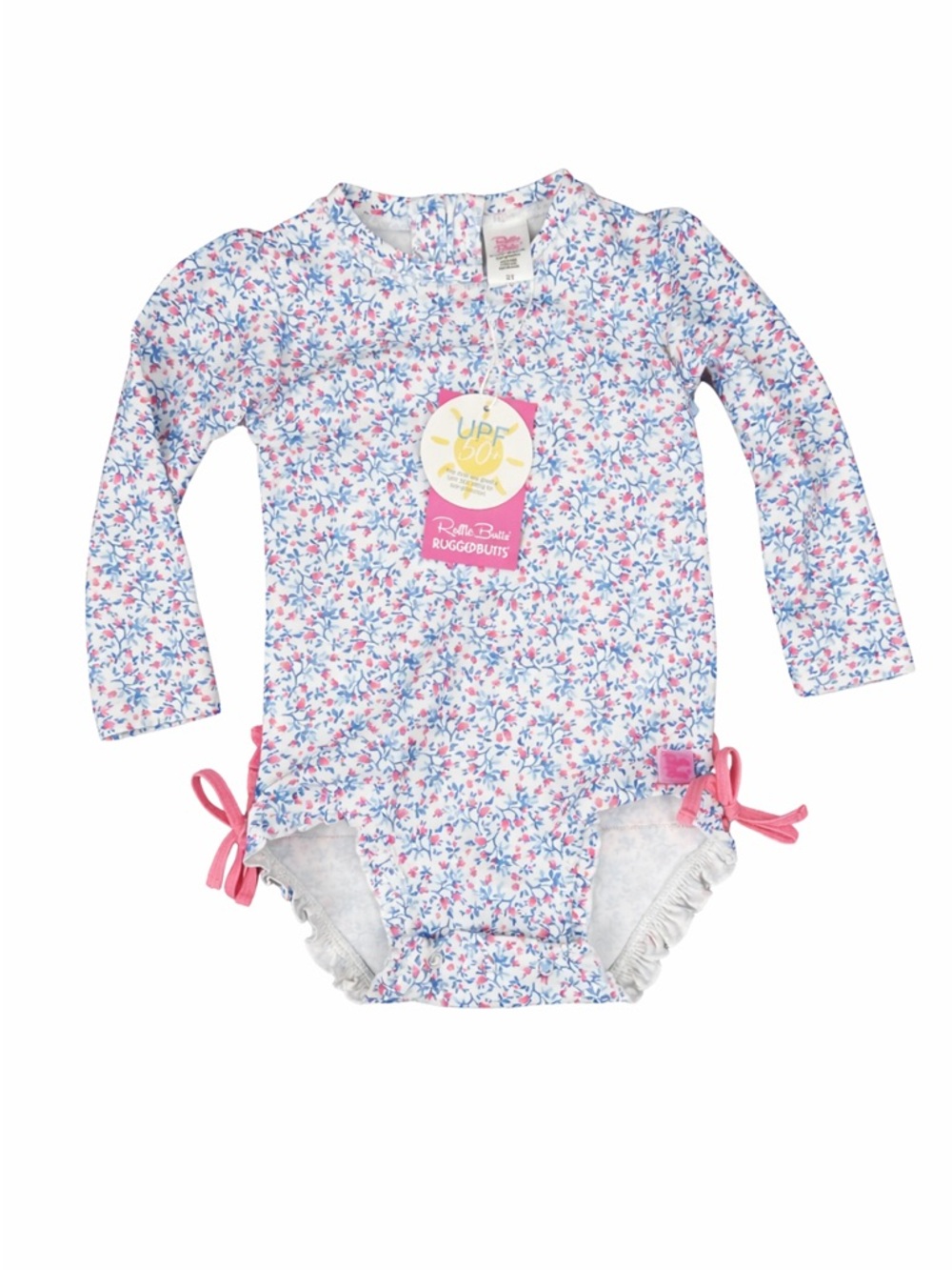 NWT Ruffle Butts Cottage Tea Time Long Sleeve One Piece Rash Guard